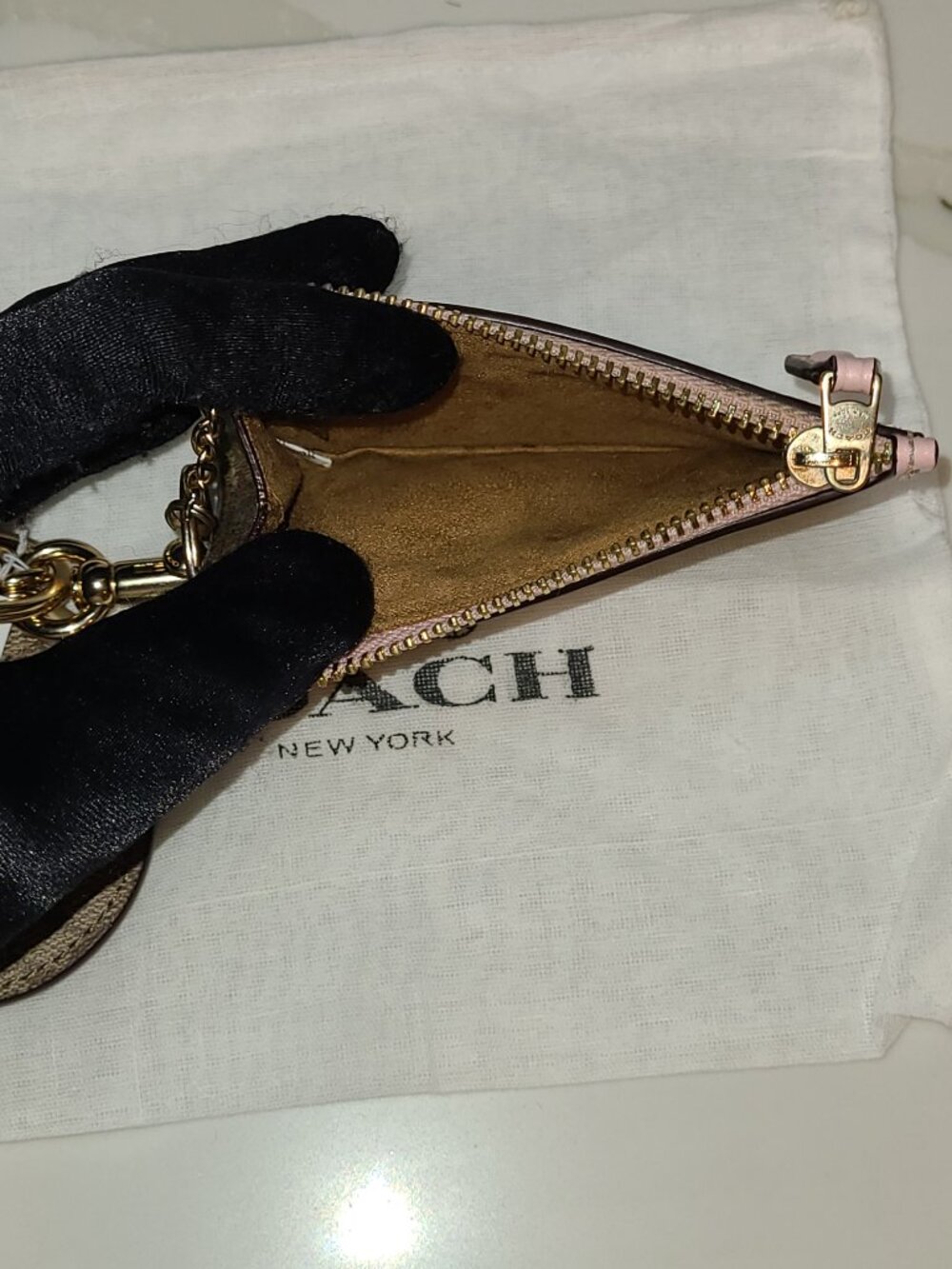 NWT Coach Mini Skinny ID Holder with matching mirror purse charm - Picture 5 of 10